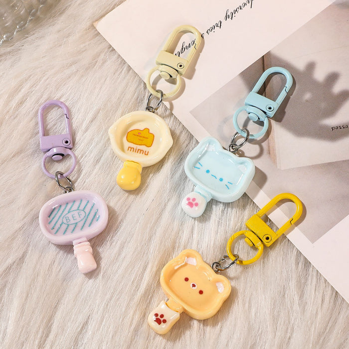 Wholesale Resin Cute Cartoon Blue Kitten Keychain Bag Charm Birthday Gift For Friend