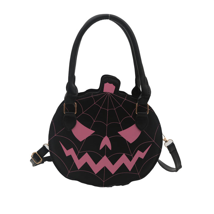Wholesale PU Small Pumpkin Crossbody Bag Chic Black Pink Colorblock  Retro Women S Shoulder Purse