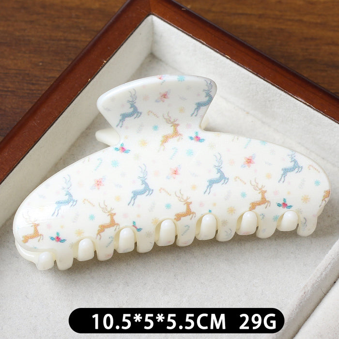 Wholesale Sweet Christmas Plaid Bear Large Plastic Hair Claw Clip Stylish Fashion Accessory For Women Great Gift Or Boutique Resale