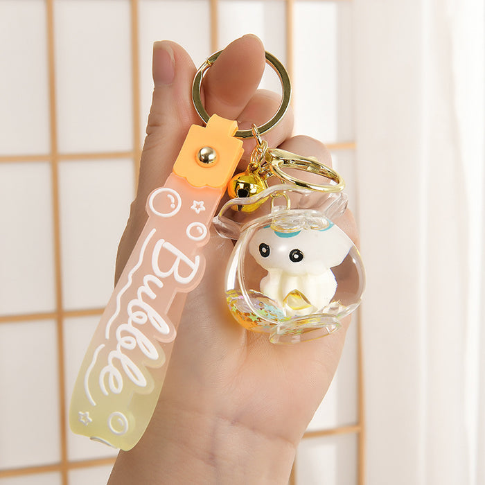 Wholesale Oil-Filled Bottle Aquarium Marine Animal Keychain