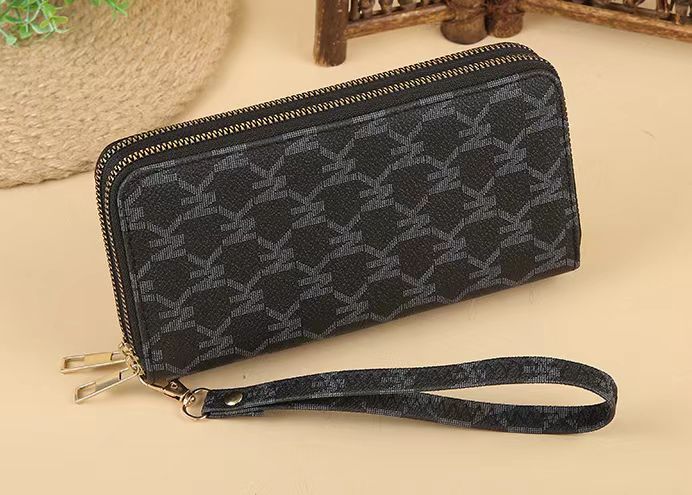 Wholesale Large Capacity Double Zipper PU Wallet JDC-WT-HNG004