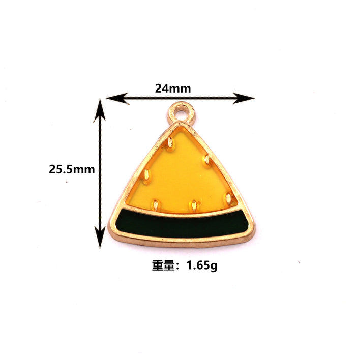 Wholesale 10pcs Personalized Transparent Hollow Fruit Alloy Oil Dropping Earrings Pendant Keychain Pendant Accessories