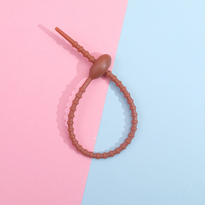 Wholesale Colorful silicone tie handmade accessories reusable keychain ring chain rope bag hanging accessories