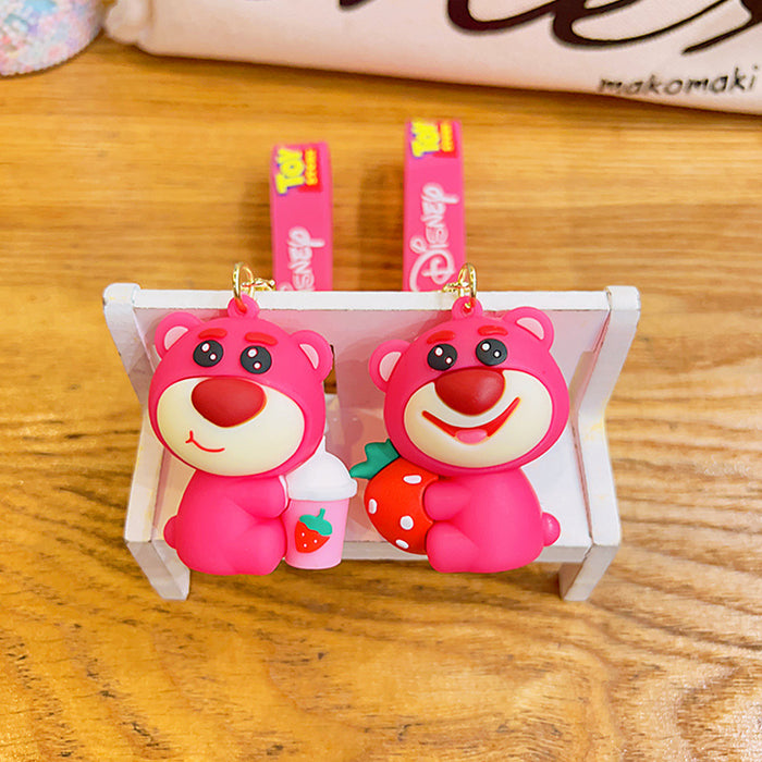Wholesale Cartoon Strawberry Bear Keychain JDC-KC-YDao098