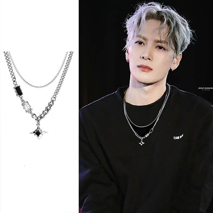 Wholesale Double layer necklace men's sweater chain light luxury design men's and women's clavicle chain