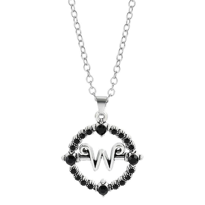 Wholesale Letter W fashion hollow pendant earrings and necklace for men and women.