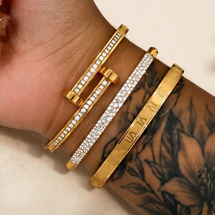 Wholesale Trendy Titanium Steel Full Rhinestone Starry Sky Bracelet Fashion Jewelry Accessory
