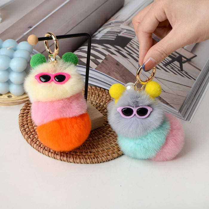 Wholesale Ugly-cute f caterpillar keychain