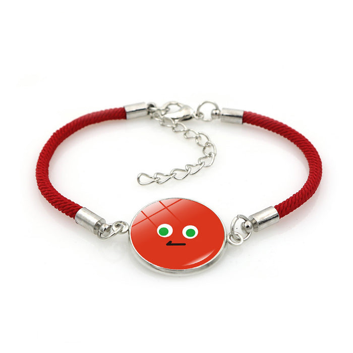 Wholesale Fan support bracelet does not fade women' s hand jewelry star five ball expression package braided bracelet gift