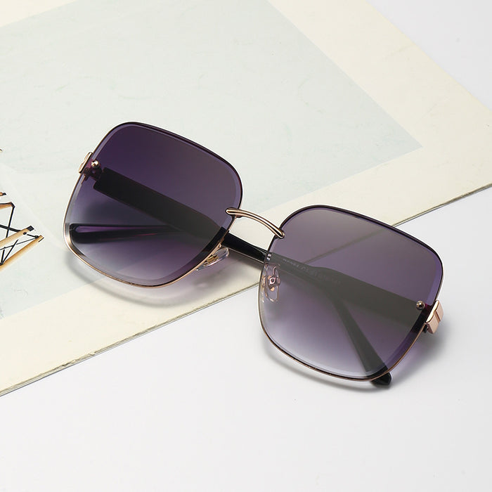 Wholesale Sunglasses Box Sunglasses Fashionable Frameless Diamond Cutting Edge