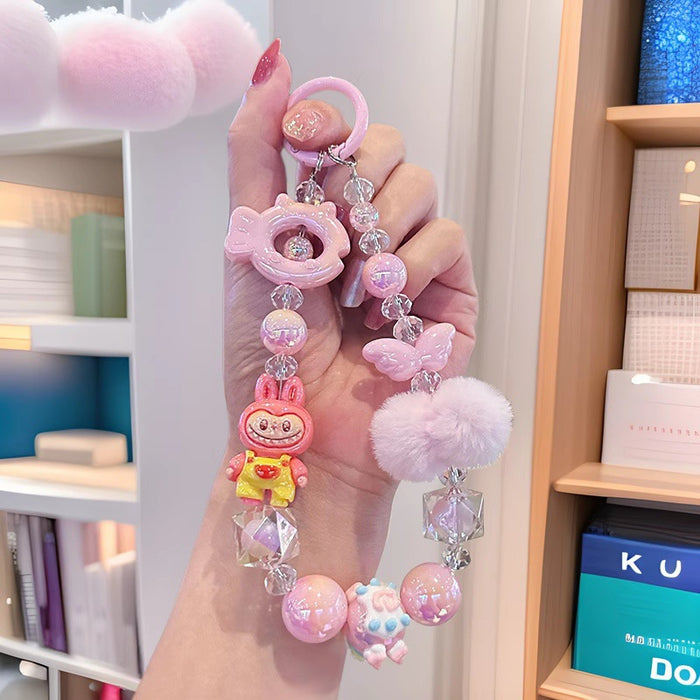 Wholesale Fur Ball Doll Mobile Phone Chain Girl Cartoon  Bag Gift Pendant