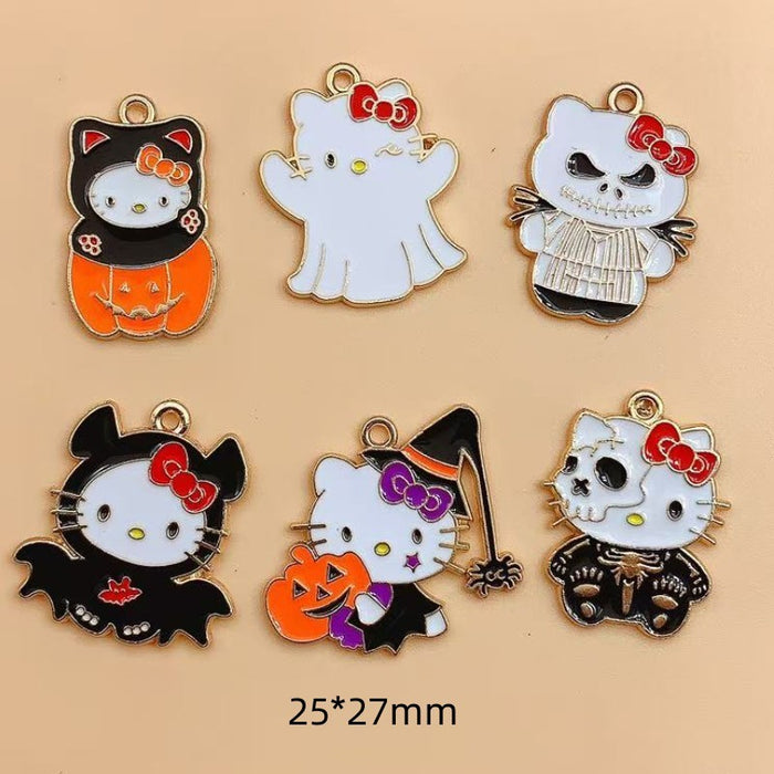 Wholesale 10pcs  DIY Devil Ghost Alloy Drip Oil Bag Pendant Necklace