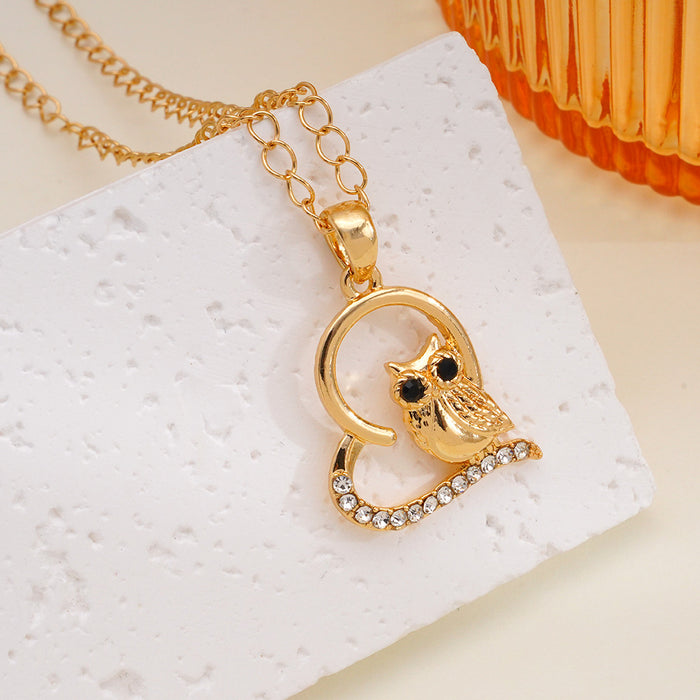 Wholesale Lucky necklace alloy micro inlaid with real gold electroplating exquisite collarbone chain neck chain personality