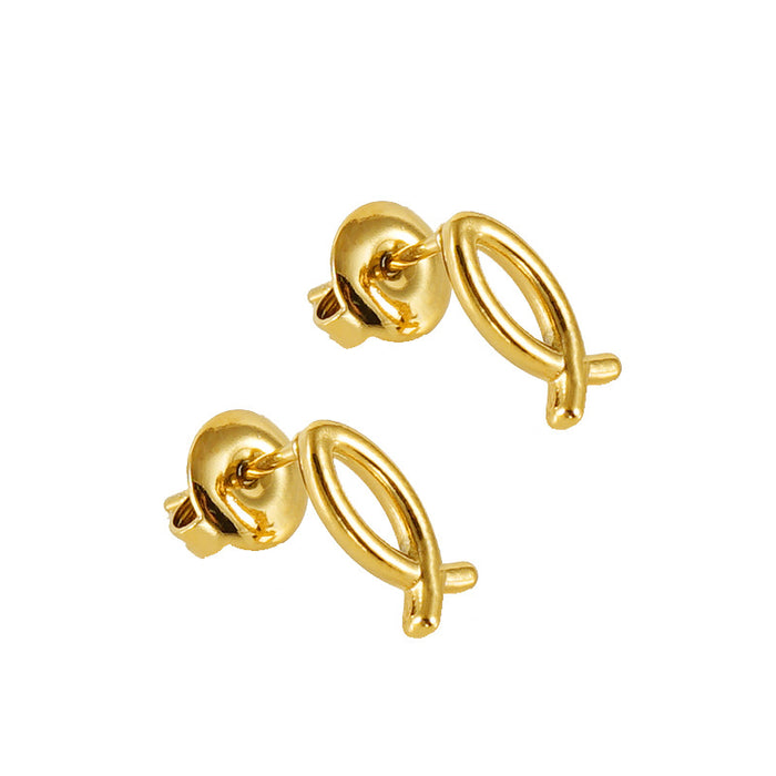 Wholesale Mini Heart-Shaped Irregular Titanium Steel Earrings