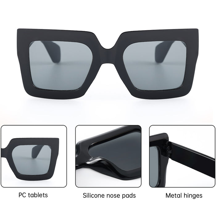 Wholesale Personalized Box Sunglasses Gradient Versatile Street Photography Large Frame Sunglasses