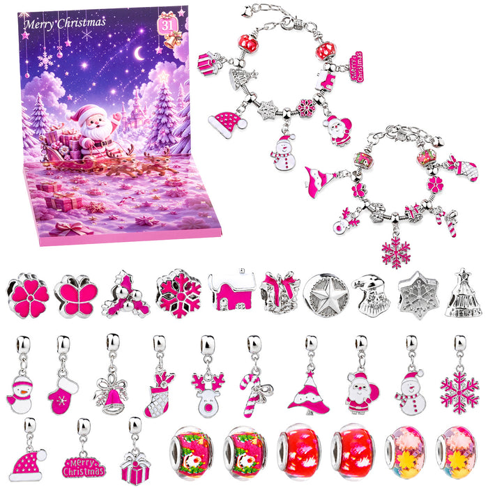 Wholesale Christmas DIY Bracelet Blind Box Gold 31 Grid Advent Calendar Jewelry Accessory Gift