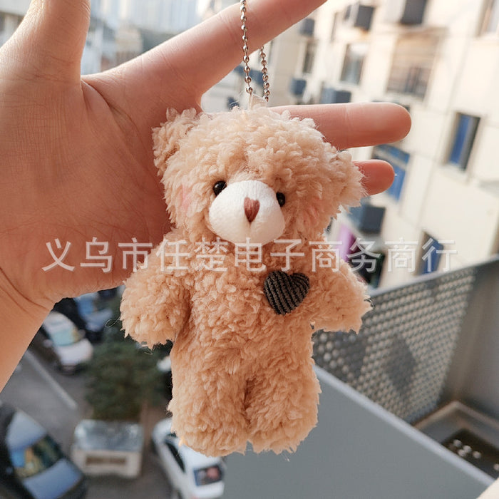 Wholesale Cute Powder Blusher Bear Pendant Plush Bag Pendant Female Conjoined Bear Creative Key Chain Doll JDC-KC-RC003