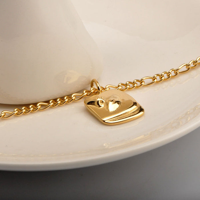 Wholesale  human face pendant stainless steel necklace body sweater chain