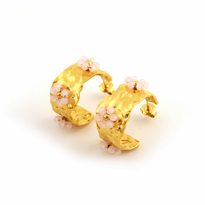 Wholesale Original design, personalized stainless steel earrings with small flowers, simple and fashionable temperament, flower earrings wholesale