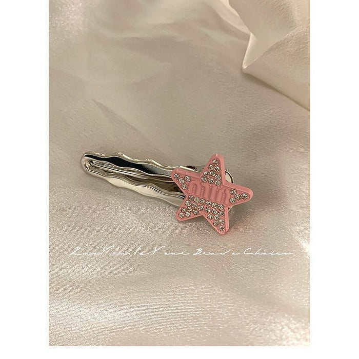 Wholesale flash Diamond hairpin female side  clip duckbill clip