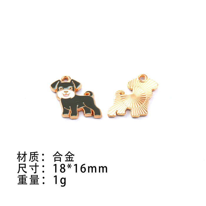 Wholesale 10pcs Small Animal Cow Pony Negative Alloy Oil Drop DIY Jewelry Accessories Cute Bracelet Pendant Pendant