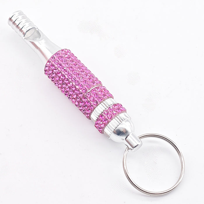 Wholesale Rhinestone Encrusted Whistle Pendant In Black Zinc Alloy Chic Fashion Accessory For Everyday Wear Or Party Gift