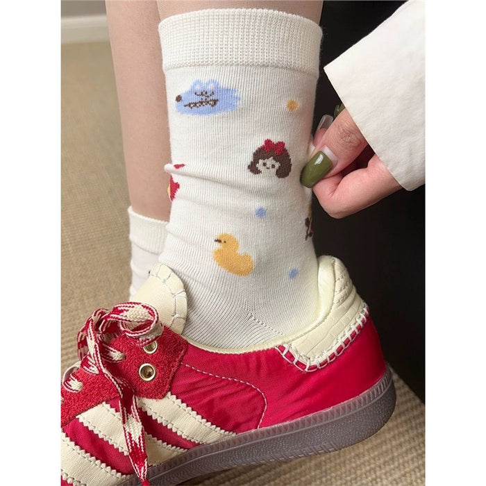 Wholesale  Cotton Summer Thin Fairy Tale Socks Women's Mid-length Socks Ins Style Girl's Cute Cartoon Stockings