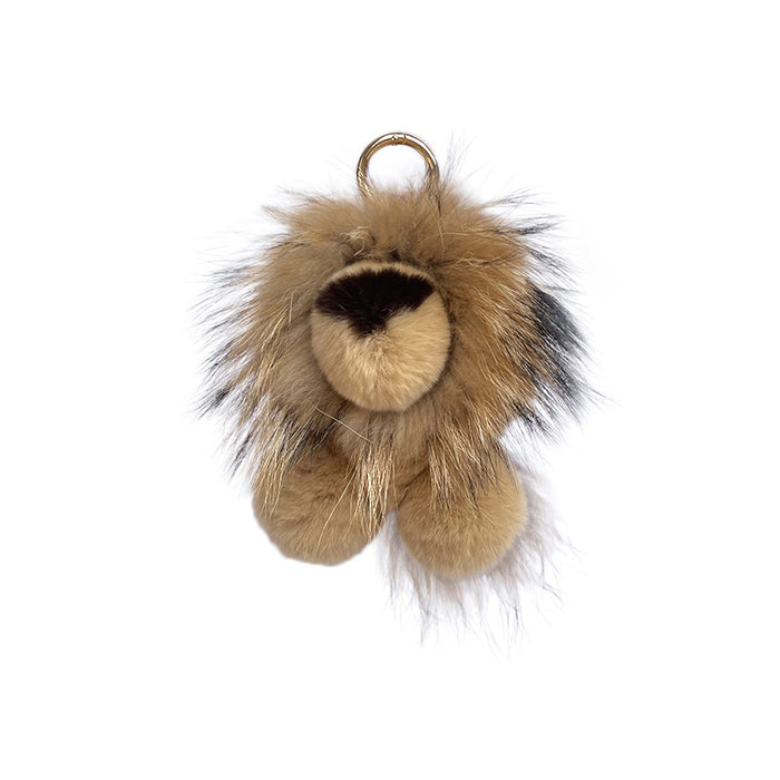 Wholesale Cute Plush Doll Car Keychain Rex Rabbit Fur  Lion Pendant Accessories