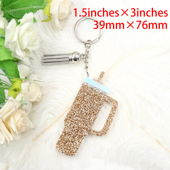 Wholesale Cup Glitter Acrylic Keychain JDC-KC-XYan010