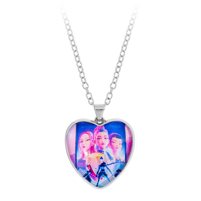 Wholesale Time Gem Heart Necklace with Colorful Heart Pendant