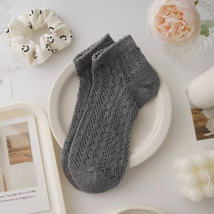 Wholesale Socks summer thin short socks hollow mesh anti odor breathable shallow mouth short tube socks absorb sweat