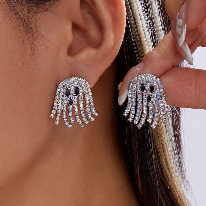 Wholesale Trendy Ghost Tassel Earrings Colorful Diamond  Party Jewelry Accessory