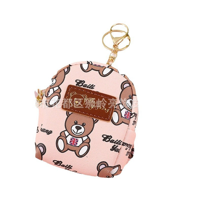 Wholesale PU Creative Bear Mini Coin Purse Keychain JDC-KC-Liangs002