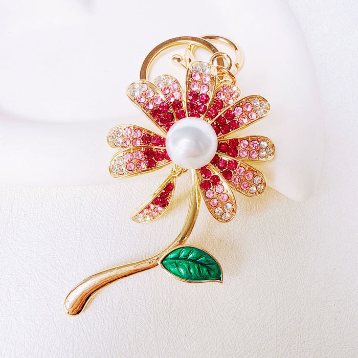 Wholesale Alloy Gradient Rhinestone Keychain Birthday Gift Decorative Accessory MOQ≥12