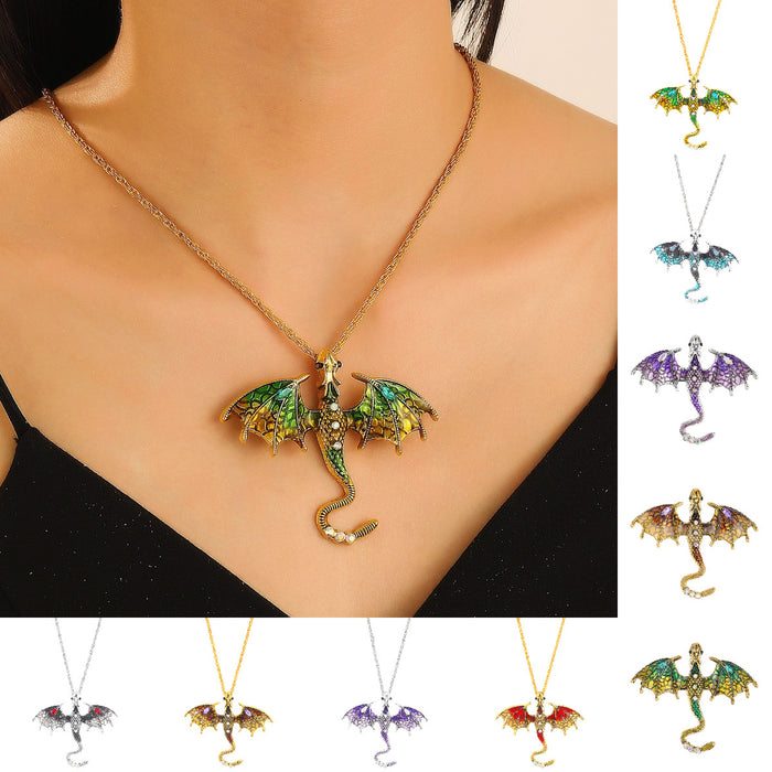 Wholesale Retro Dragon Dripping Oil Enamel Brooch Accessory Gift