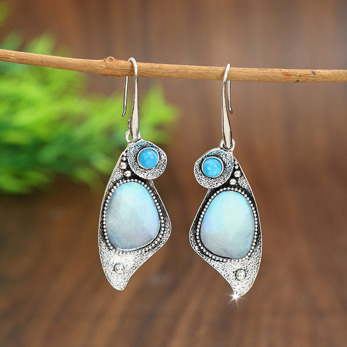 Wholesale Bohemian Vintage Distressed Silver Teardrop Earrings