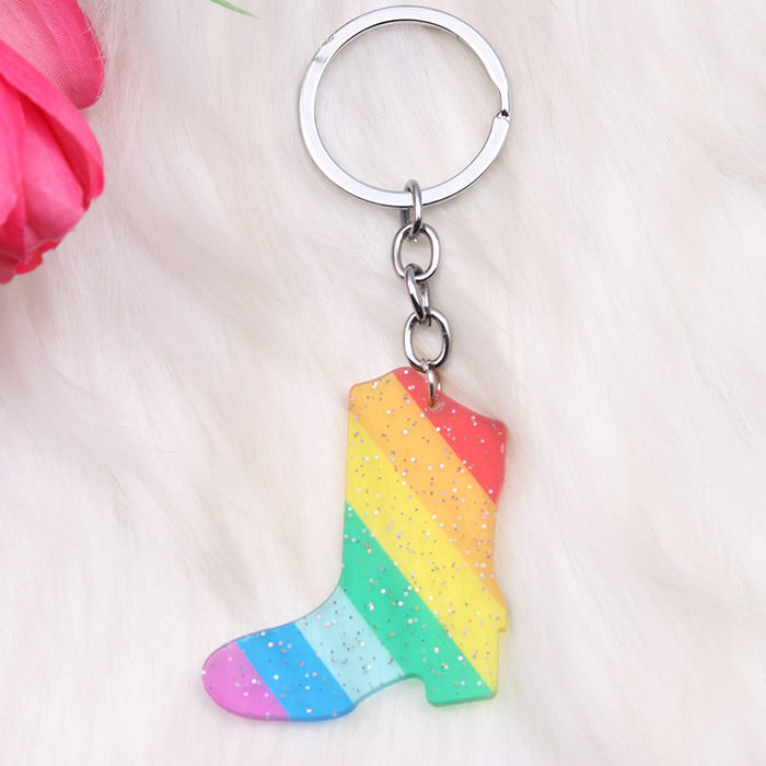 Wholesale Rainbow Love Acrylic Keychain JDC-KC-MingM003