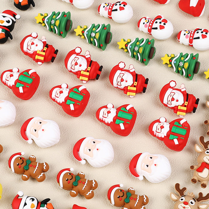 Wholesale Silicone beads  three-dimensional beaded holiday decorations Christmas tree silicone beads