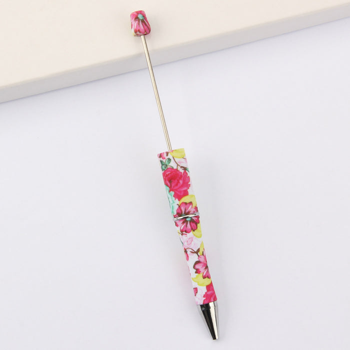 Wholesale DIY Beadable Pens  Cow Leopard Print  DIY for Beaded Plastic Pen JDC-PN-JinBN001