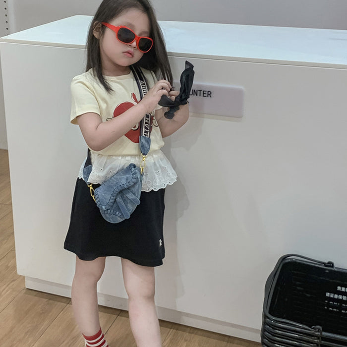 Wholesale New retro woven mini saddle bag for children, high-end handbag, broadband crossbody bag