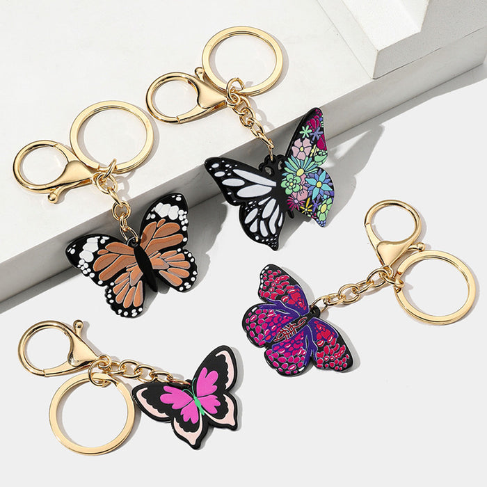 Wholesale Acrylic Colorful Butterfly Keychain JDC-KC-RongR007