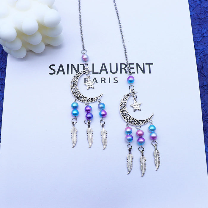 Wholesale Butterfly Dream Catcher Moon Alloy Car Hanging Decoration Pendant with Beads