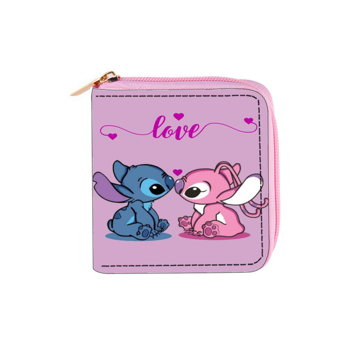 Wholesale Cartoon Stitch PU Short Zipper Small Wallet 0040 Stitch Wallet Clutch JDC-WT-DengX002