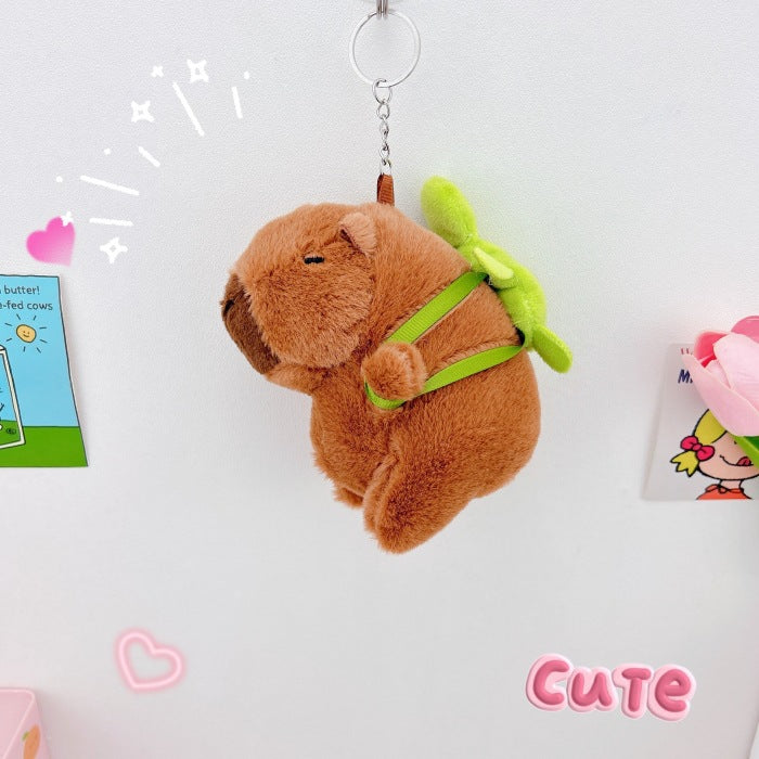 Wholesale Capybara Doll Anti-loss Keychain Pendant Cyber-famous Capybara  Cute Pendant Cute Bag Doll Machine Doll