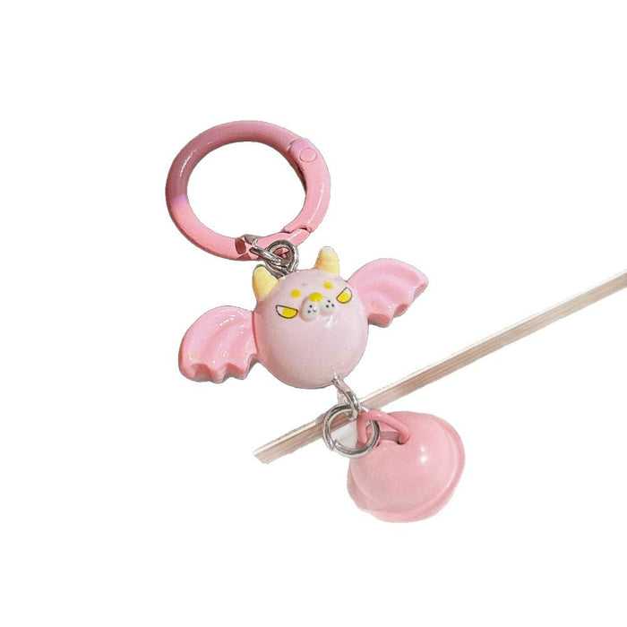 Wholesale  Elf Bell Keychain Pink Black Resin Cute Couple Gift Bag Charm