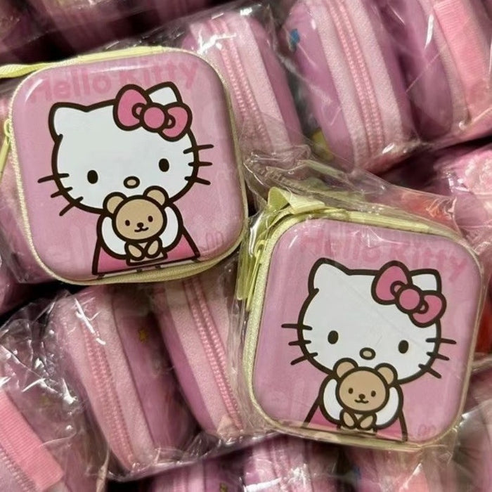 Wholesale Cute Cartoon Cat Printed PU Coin Purse Earphone Case Stylish Bag Charm Boutique Gift