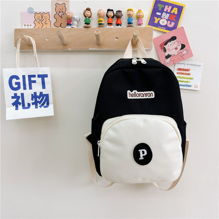 Wholesale Letter Contrast Nylon Children's Backpack JDC-BP-YuanDuo082