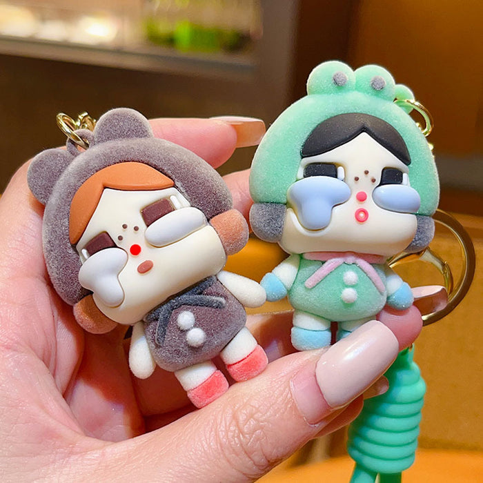 Wholesale key chain flocking girl bag hanging accessories