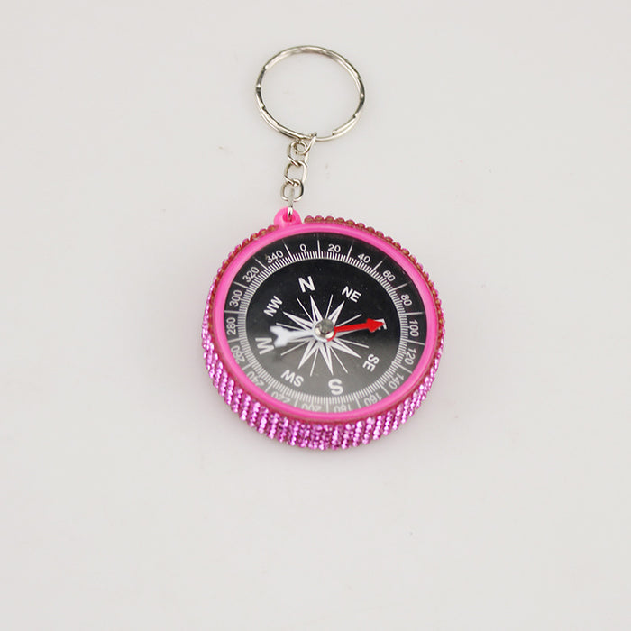 Wholesale Alloy Outdoor Compass Diamond Keychain JDC-KC-TouMS054