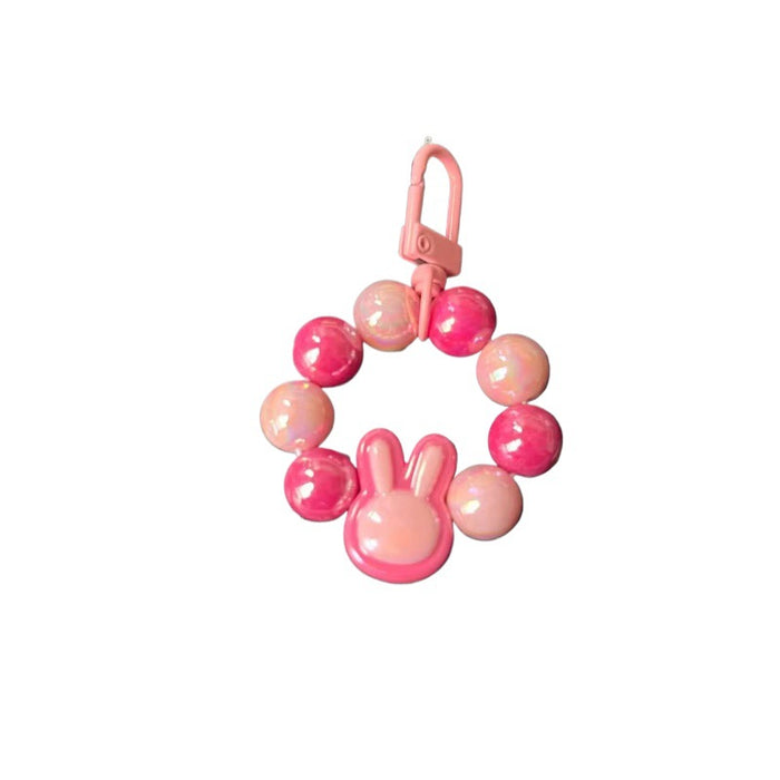 Wholesale Wholesale Fashion Electroplating Colorful Keychain Small Pendant Personalized and Versatile DIY Handmade Beaded Keychain